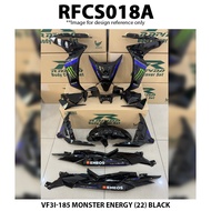 Body Cover Set Rapido VF3i SYM 185 MONSTER ENERGY (22) Black Accessories Motor SYM185 ABS VF3i Cover