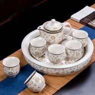[2219 People Praise] New Blue White Porcelain Double-Layer Cup Anti-Scalding Tea Set Heat Insulation