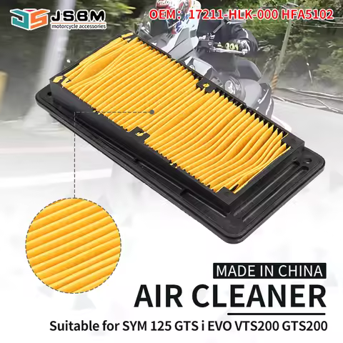 JSBM Motorcycle Air Filter 17211-HLK-000 Intake Element For Sym Joyride S 125-200i Joymax EVO GTS 12