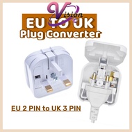 (1 PCS) EU To UK FUSED Power Converter Socket EURO 2 Pin Plug To UK 3 Pin Plug Open Cap Top Travel A