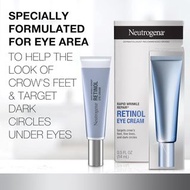 包SF🚚 美版法產新期🇫🇷【Neutrogena Rapid Wrinkle Repair® Retinol Eye Cream 14ml】for Dark Circles, Anti-Aging w