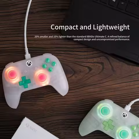 8BitDo Ultimate Mini Wired Controller for Xbox Gamepad with RGB Lighting Fire Ring for Xbox Series X