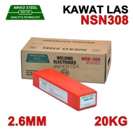 Kawat Las NSN308 2.6mm NIKKO STEEL Elektroda NSN 308 2.6 mm Welding Listrik 2.6 X 300 Stainless Kema
