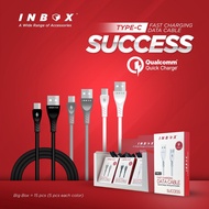 INBOX Type C Data Cable SUCCESS .4A TURBO QC .0 Type C Cable - Black ORIGINAL