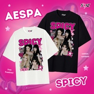 Ready] kaos Aespa'Spicy' album ver - Retro series - poster spicy album my world - Karina Winter ning-ning Giselle - kaos Concert