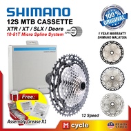 [100% Original] SHIMANO MTB 12 Speed Cassette XTR XT SLX Deore 11-51T Micro Spline Sporcket Chain Wh
