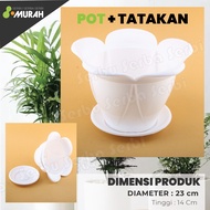 LEBIH HEMAT - Pot Bunga Plastik VENXIA + TATAKAN Pot Tawon Pot Madu - Pot Bunga Plastik  Pot Gentong - Pot Bunga Tanaman - Pot Hias  Pot Gentong Pot Bunga Putih - Pot Putih  - Termurah Terlaris Promo diskon