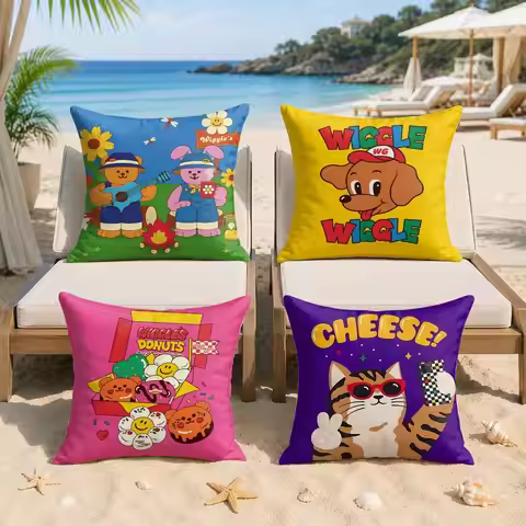 W-wiggle Wiggle Cushion Cover Silky Short Plush Invisible Zipper Dustproof Sofa Pillow Case For Home