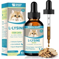 L Lysine for Cats Lysine, Cat Sneezing Cold Allergy Relief Immune 60ML | Runny Nose, Colostrum, Vita