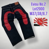 Jeans Original Products Made In Japan EVISU BIG LOGO​ Waist Size Seluar​ 37"-38“