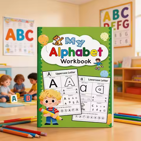 Pen Control Training, 48 Pages, Children's Letter Game Drawing Book, 7 Practice Games,Fun Exercises,