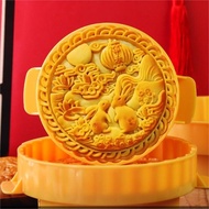 QTNJVE 月饼模型具2024年 Mooncake Mould 月饼模型具 Round Large Moon Cake Mold 600g Plastic Pastry Decoration Ble