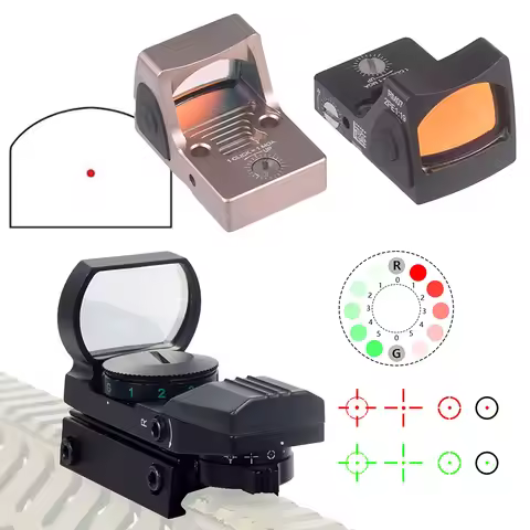 HD101 4 Reticle Holographic Red/Green Dot Sight Mini MR Red Dot Sight Reflex Sight Scope fit 20mm Ra