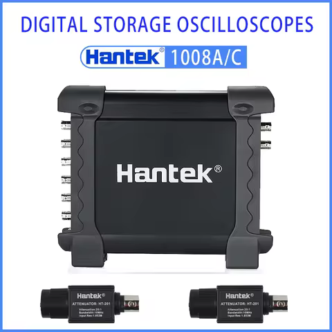 Hantek 1008C Digital Oscilloscope 8 Channel Programmable Signal Generator with Auto Ignition Probe U