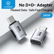 Hagibis USB C Adapter No D+ D- Pin Adapter 240W Fast Charging Male to Female Masked Data Type-C Conv