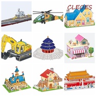CLEOES 3D Castle Airplane Assembly Model, Building Model 3d Puzzles, Cartoon Castle Handmade Cardboa