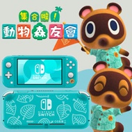《集合啦！動物森友會》Nintendo Switch Lite 主機組合（豆狸 &amp; 粒狸夏威夷花紋）