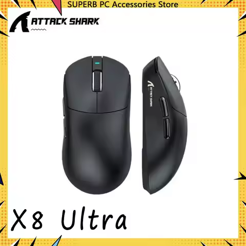ATTACK SHARK X8 PRO/X8 Ultra 8k Wireless Mouse PAW3395/3950 26k/30DPI 500mAh 1k Wired X8SE X8Plus Ga