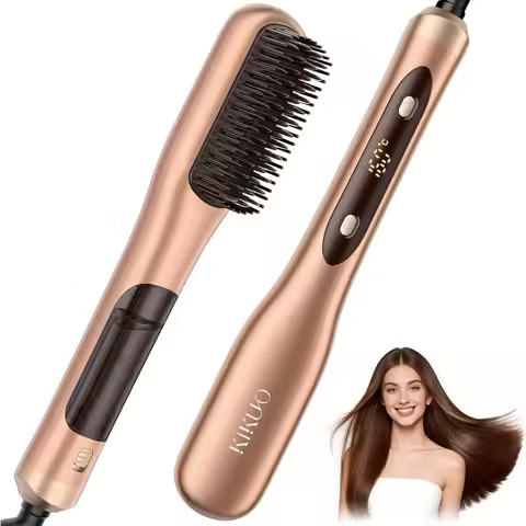 Steam Hair Straightener Brush Pro 3 in 1 for Curly Frizzy Hair Smooth Straightening with Ionic Techn