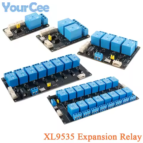 XL9535 1 2 4 8 16 Way Channel Expansion Relay Module 5V Power Supply Optocoupler Isolation Board IIC