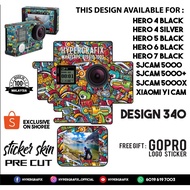 GOPRO HERO 4 , HERO 5 , HERO 6 , HERO 7, SJCAM 5000 , XIAOMI YI CAM 2K STICKER SKIN (DESIGN 340)