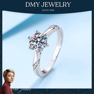 DMY Jewelry 100% Pass Diamond Test/Cincin Perak Perempuan Original/Simple Diamond Ring 3ct Real Moissanite With Certificate/Diamond Ring Original/Silver 925 Original/White Gold Ring/Cincin Silver 925 Original Perempuan/Engagement Ring For Women/Kpop Merch