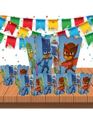10 Palomeros de Personaje Héroes en Pijamas PJMASKS Palomeras Recipiente Botana Cartón Artículos Fiesta Decoración Cartón