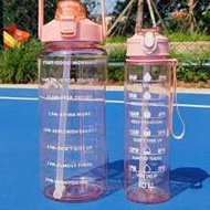 1pc 2000ml/750ml Transparent Plastic Water Bottle With Printed Slogan, Indoor/Outdoor Sports Water B