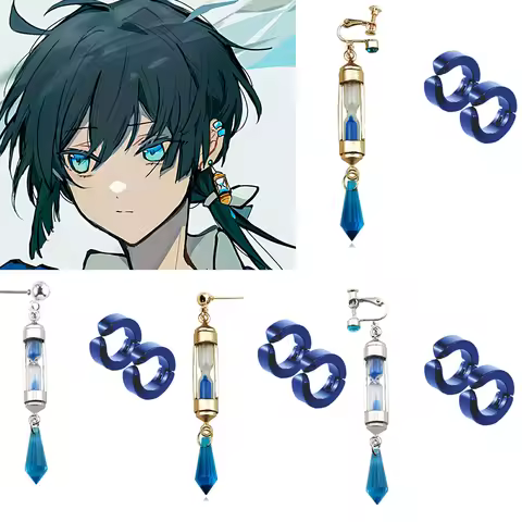 Anime Vanitas Earrings The Case Study of Vanitas No Karte Props Hourglass Earrings Ear Cuff Cosplay 
