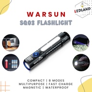 Warsun SQ03 Flashlight Super Bright 8 Modes Main Side Light Waterproof Outdoor Fishing Hiking Emerge