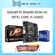 INTEL CORE I5-10400 + GIGABYTE B560M DS3H AC MOTHERBOARD - LGA1200