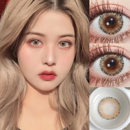 【ready stock & give gifts】2pcs Colorful  Contact lens Yearly use  Brown Beauty lenses degrees0.00-8.