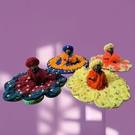 A&S VENTURES Designer Laddu Gopal Woolen & Moti Dress Set of 4 | Size 3-4 No. | Heavy Winter Poshak 