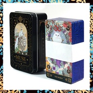 ไพ่ทาโรต์กล่องดีบุก - Muse Cat Tarot | พร้อมหนังสือคู่มือกระดาษ | ขนาดพกพา10.3X6ซม | ไพ่ทำนาย | ไพ่ยิปซี ไพ่ออราเคิล ไพ่ยิบซี ไพ่ทาโร่ ไพ่ดูดวง ไพ่ทาโรต์ Tarot Card Deck