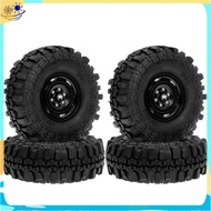 Upgrade RC Truck Wheel Set- 4PCS 1.9" Beadlock Wheel Rim Tires for 1:10 RC Rock Crawler  SCX10 -4