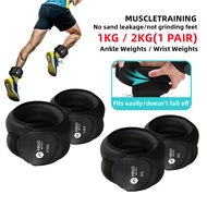 1 pair 1kg 2kg Adjustable Wrist Ankle Weights Straps Fitness Ankle Weights Sandbag