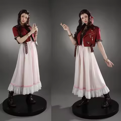 Game FF7 Adult Aerith Gainsborough Costume Cosplay Final Fantasy Remake Halloween Outfit Fancy Women