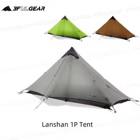 3F UL Gear Lanshan 1P Tent Outdoor Camping 15D SilNylon Tent Ultralight 760g Waterproof Poleless Ten