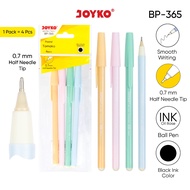 (1 Pack 4Pcs) Joyko Pastel Tomoko Pen 4Pcs 0.7mm Joyko BP-365 Ballpoint Pen/