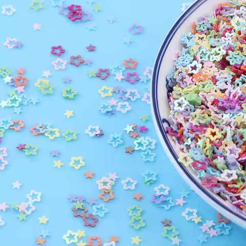 4mm 500g Stars Flower Glittering Sequins Paillettes Sprinkles For Slime Additives DIY Slime Accessor