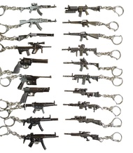 20pcs/Lot Mini Gun AK47 AUG M4A1 M16 MP5 Handgun Sniper Rifle Keychains Key Rings