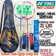 [ SUPER LENGKAP ] BAYAR DITEMPAT RAKET YONEX SENYAWA TERUSAN BADMINTON BULUTANGKIS ISI 2 PCS + 1 SLO