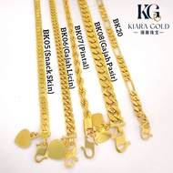 Emas 916 Gelang Tangan / Rantai Tangan Gajah Licin/ Pintal/ Snake Skin/ Pasir | Gold 916 Bracelets B