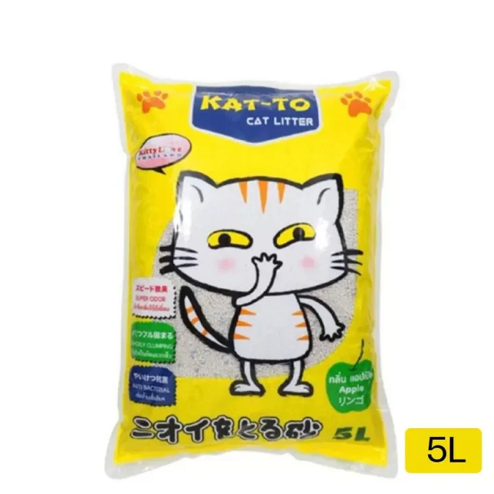 ทรายแมว Katto 5L  กลิ่น มะนาว Kat-to แคทโตะ ( ส่งเร็วพิเศษ )​