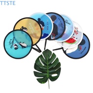 TTSTE Folding Fans, Decorative Round Mini Flying Disk Fan, Circular Fan Cartoon with Pocket Collapsi