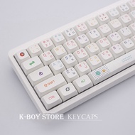Keycap ON 127 Keys พวงกุญแจแสงนีออนไทยญี่ปุ่น XDA Profile ตัวครอบปุ่มคีย์บอร์ดส่วนบุคคลสีขาวระเหิดสำ