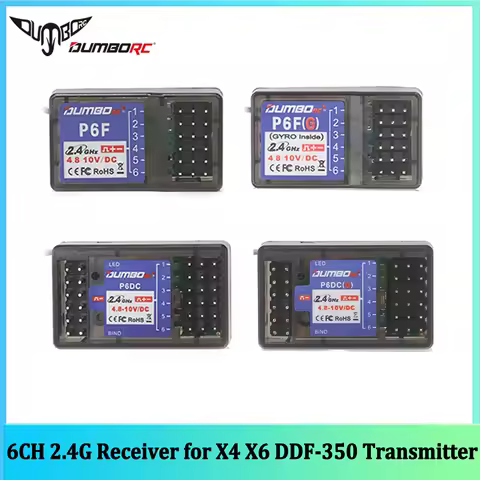 DUMBORC P6F P6FG P6DC P6DCG 6CH 2.4G Receiver Gyro Radio System for X4 X6 DDF-350 Transmitter Remote