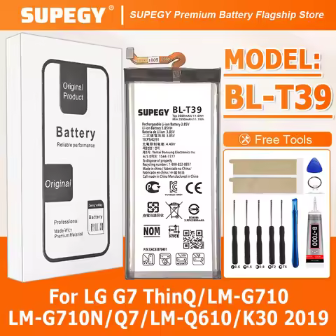 100% New High Quality BL-T39 Battery For LG G7 ThinQ/LM-G710/LM-G710N/Q7/LM-Q610/K30 2019 Replacemen