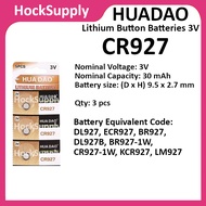 [3pcs $3.30] HUADAO CR927 Lithium Cell Button Battery 3V