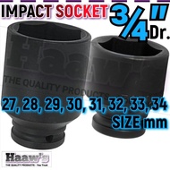 3/4 INCH 27mm 28mm 29mm 30mm 31mm 32mm 33mm 34mm - IMPACT BOX SOCKET - 27 28 29 30 31 32 33 34 3/4" 